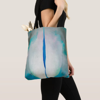 Tote Bag Bleu vert blanc abstrait art par Georgia O'Keeffe 