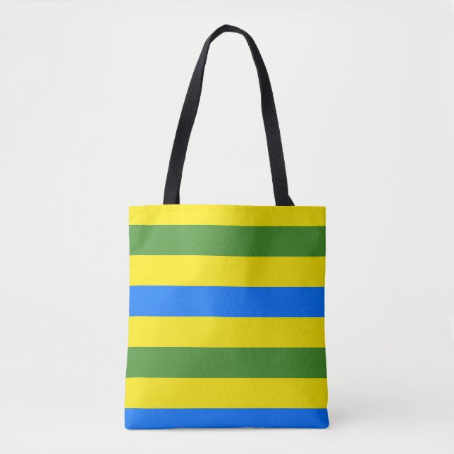 Tote Bag Bleu vert et jaune (Devant)