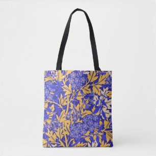 Tote Bag Bleu vif ornemental et jaune or