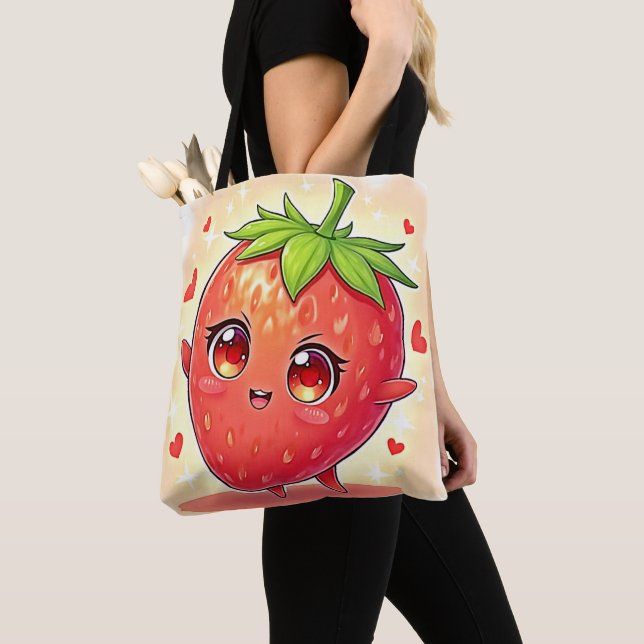 Tote Bag Bliss de fraises sucrées adorables (De près)