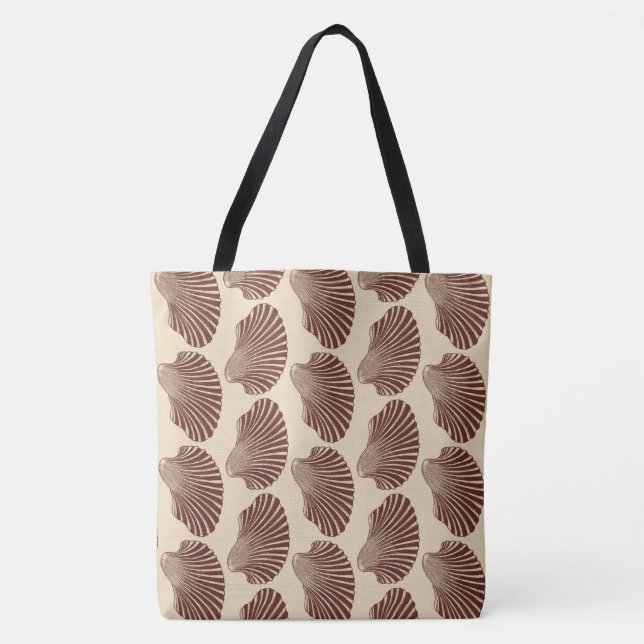 Tote Bag Bloc de coquille de saint Jacques Impression, Brow (Devant)