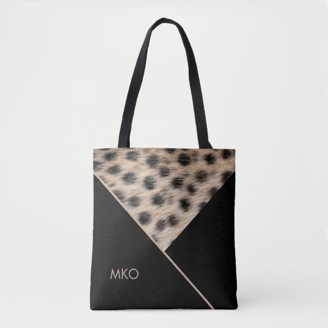 Tote Bag Bloc de couleur avec impression d'animal (Devant)
