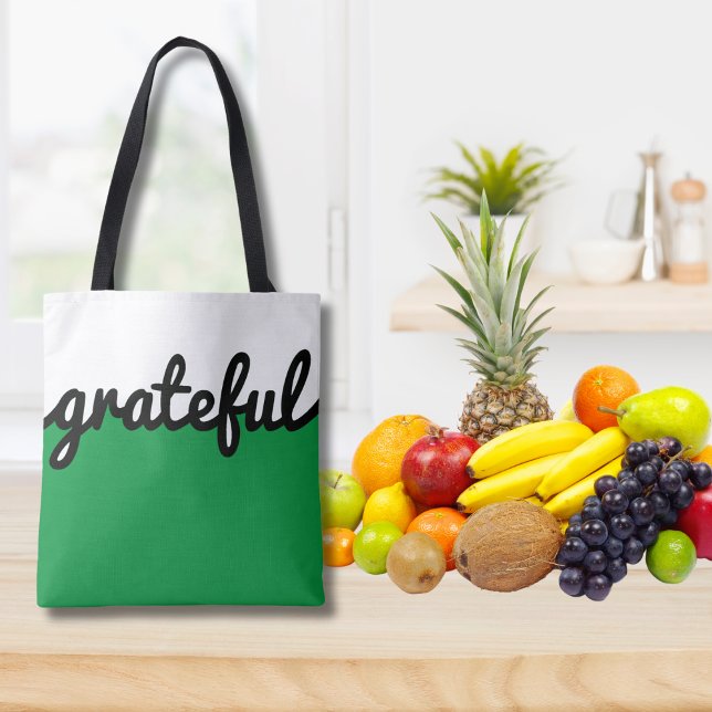 Tote Bag Bloc de couleur blanc noir vert gracieux (Créateur téléchargé)