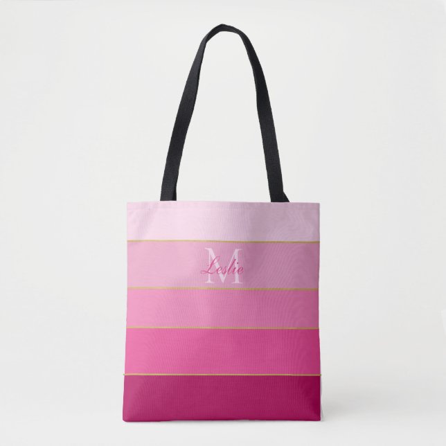 Tote Bag Bloc de couleur rose Ombre personnalisé (Devant)