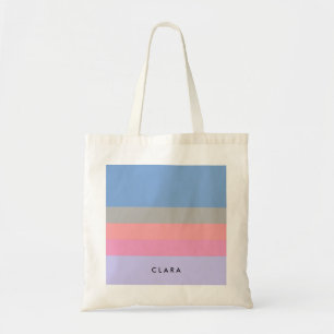 Tote Bag bloc pourpre bleu gris de corail de couleur de