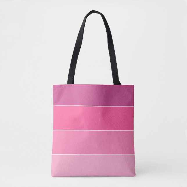 Tote Bag Blocage de couleur Blocs horizontaux roses (Devant)