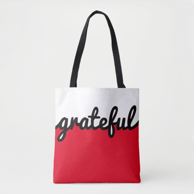 Tote Bag Blocage de couleur rouge noir gracieux (Devant)