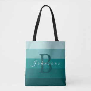 Tote Bag Blocage de couleur Turquoise de palette esthétique