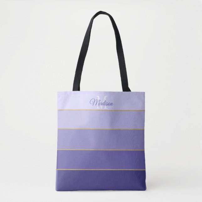 Tote Bag Blocs couleur violet Ombre personnalisés (Devant)