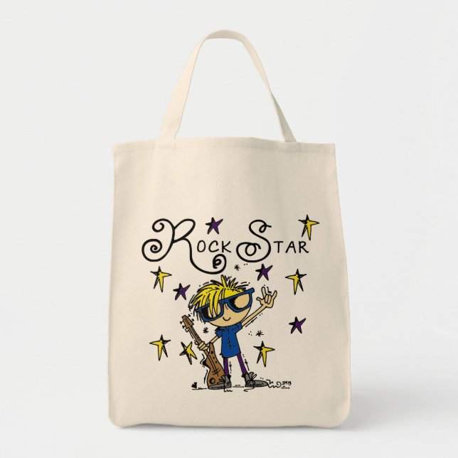 Tote Bag Blond Boy Rock Star (Devant)