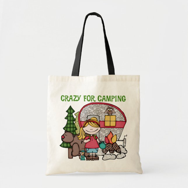 Tote Bag Blond Girl Crazy Pour Camping (Devant)