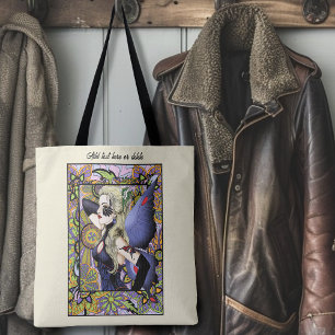 Tote Bag Blonde Fairy Floral Purple