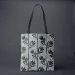 Tote Bag Blooming Floral Silhouette L black flowers<br><div class="desc">Stems rise like quiet whispers, each bloom a soft expression of life unfolding. Delicate leaves curl & stretch in rhythmic elegance, timelessly serene. / Ideal for accent walls, cushions, or curtains in cozy living spaces or bedrooms. Its gentle floral motif brings warmth, balance, and an organic touch, transforming interiors into...</div>