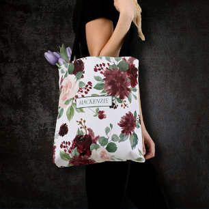 Tote Bag Blooms rustiques Terracotta Marsala fête nuptial