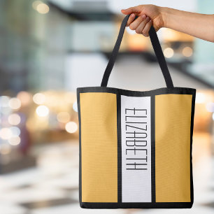 Tote Bag Bloque de couleur minimaliste moderne Nom personna