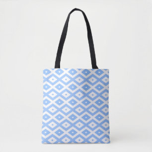 Tote Bag Blue and white diamond pattern