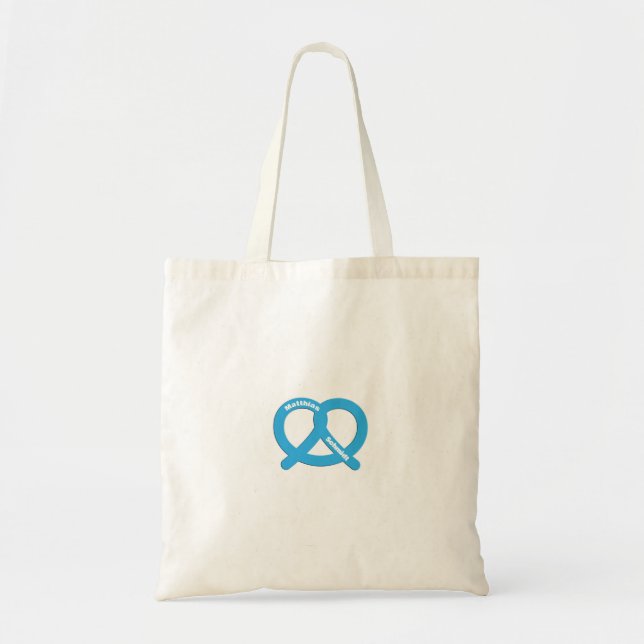 Tote Bag Blue and White Pretzel Funny Brezel Oktoberfest (Devant)