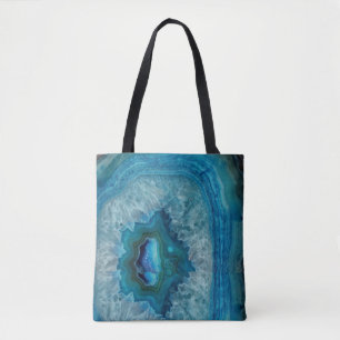 Tote Bag Blue Geode Rock Mineral Agate Crystal Image
