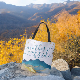 Tote Bag Blue Golden Mountains Mariage mère de la mariée