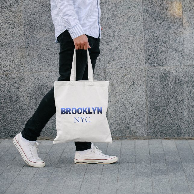 Tote Bag Blue Gradient Brooklyn Quartiers de New York City (Créateur téléchargé)