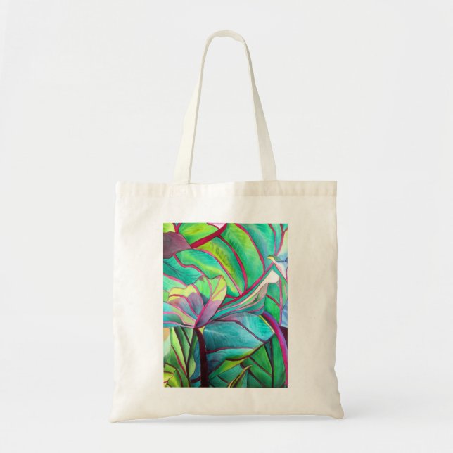 Tote Bag Blue Hawaii Tropical leaf folios art (Devant)
