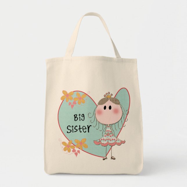 Tote Bag Blue Heart Princess Big Sister (Devant)