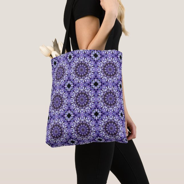 Tote Bag Blue Hydrangea Flower Petals Abstrait Art Motif (De près)