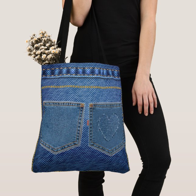 Tote Bag Blue Jeans Look Carry-all (De près)