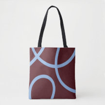 Tote Bag – Blue Lines on Burgundy