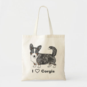 Tote Bag Blue Merle Cardigan Welsh Corgi Amoureux de les ch
