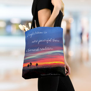 Tote Bag Blue Orange Sunset Photo Une Citation De Rêve Uniq