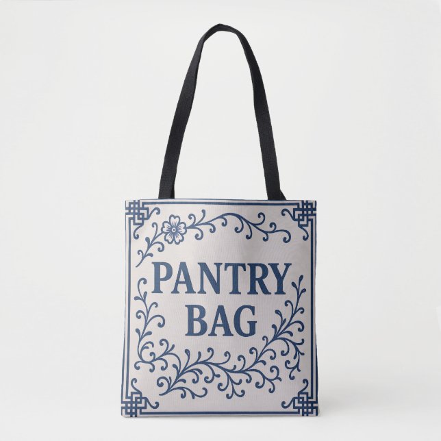 TOTE BAG "BLUE PANTRY BAG" - CHINOISERIE TOTE  (Devant)