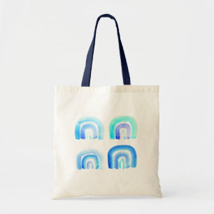 Tote Bag Blue Pastel rétro arc-en-ciel