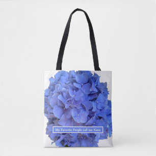 Tote Bag Blue periwinkel élégantes hydrangées florales