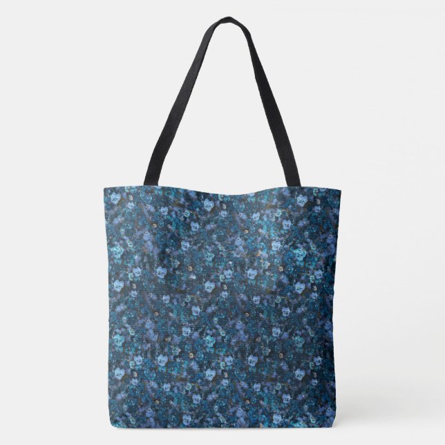 Tote Bag Blue print Pansies (Dos)