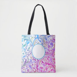 Tote Bag Blue Purple Swirl Personnalisable couleur moderne