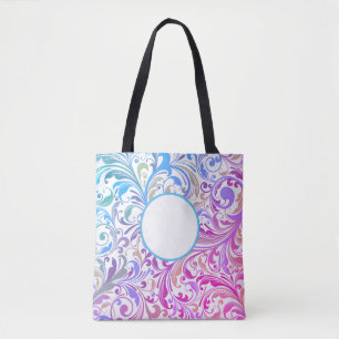 Tote Bag Blue Purple Swirl Personnalisable couleur moderne