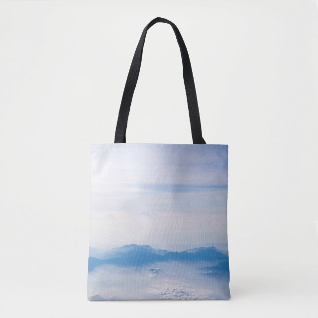 Tote Bag Blue sky and mountains view from airplane stylized (Devant)