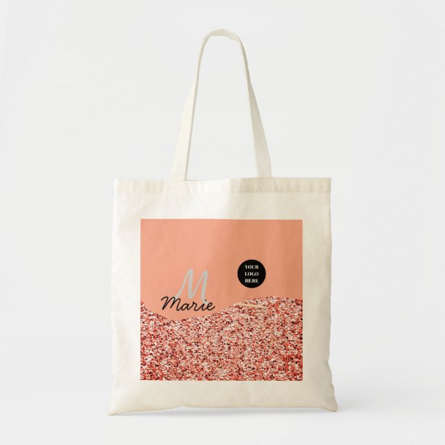 Tote Bag blue sparkle ajouter un logo texte merci escompte (Devant)