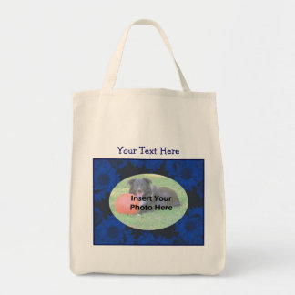 Tote Bag Blue Sunflower Design Floral Photo