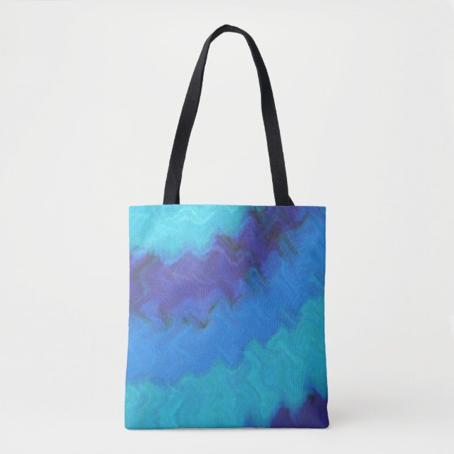 Tote Bag Blue Tie Dye Ocean Wave (Devant)