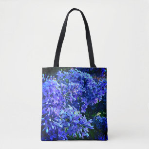 Tote Bag Blue violet lilas romantique bleu floral photo