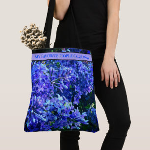Tote Bag Blue violet lilas romantique bleu floral photo Mam