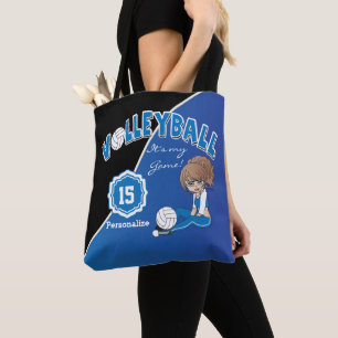 Tote Bag Blue Volleyball Diva Girl