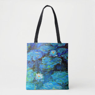 Tote Bag Blue Water-Lys, peinture d'art