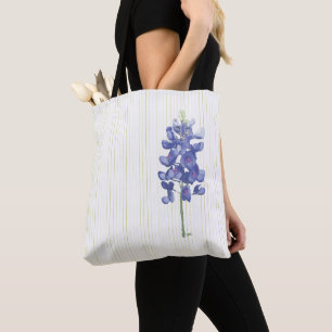Tote Bag Bluebonnet, Bleu, Violet, Fleur sauvage