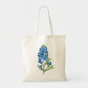 Tote Bag Bluebonnets Texas Blue Floral vintage aquarelle