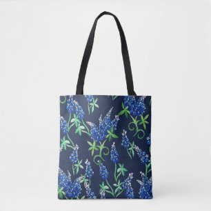 Tote Bag Bluebonnets Texas State Flower Bluebonnet "T