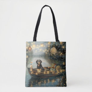 Tote Bag Bluetick Coonhound Noël Festive Voyage