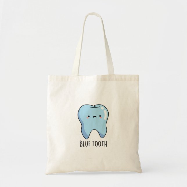 Tote Bag Bluetoot Drôle Technique Pun de dent bleue  (Devant)